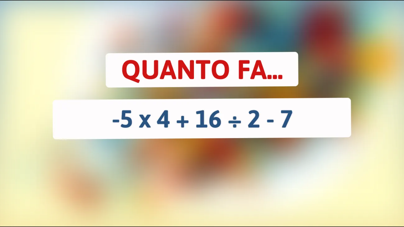 \"Solo l'1% delle persone sa risolvere questo semplice calcolo matematico: sei tra loro?\""