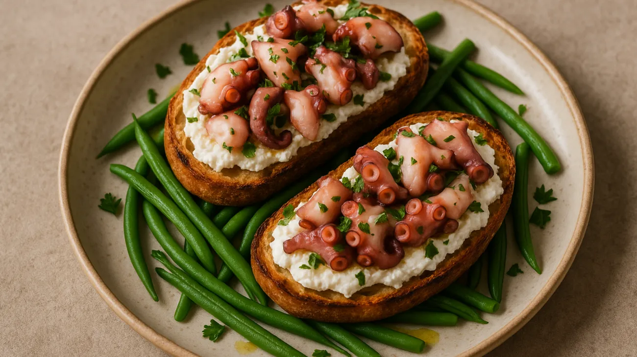 Polpo ricotta fagiolini"