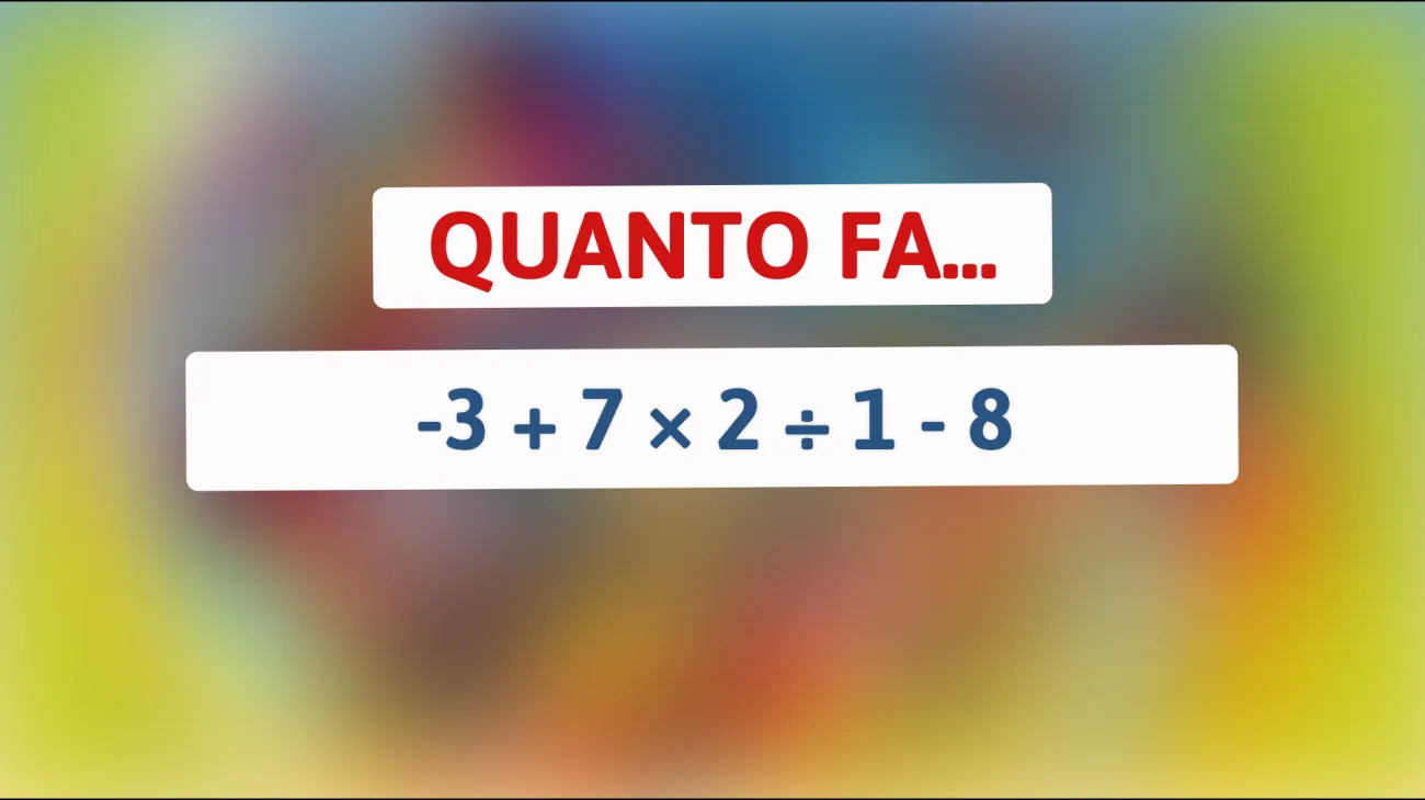 Se risolvi questo enigma in meno di 30 secondi, sei davvero un genio del calcolo mentale! Accetti la sfida?"