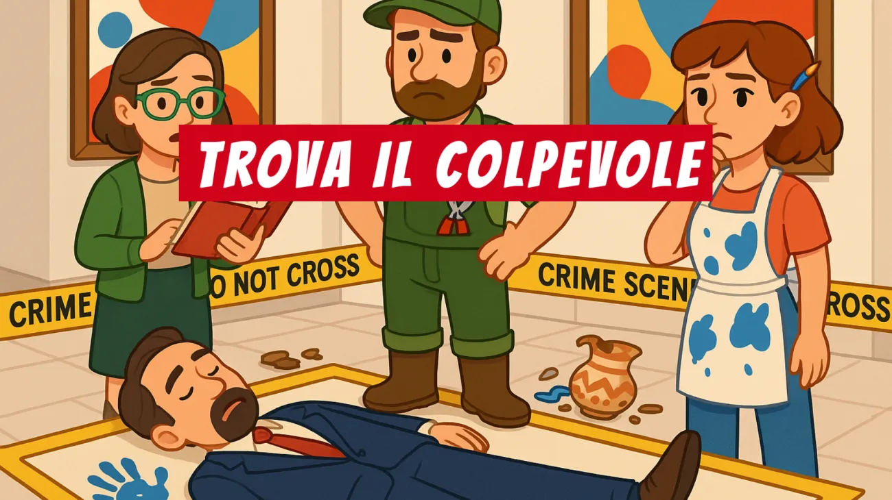 Solo chi ha un vero intuito da detective riesce a risolvere questo indovinello: sai scoprire chi è il colpevole nella galleria d’arte?"