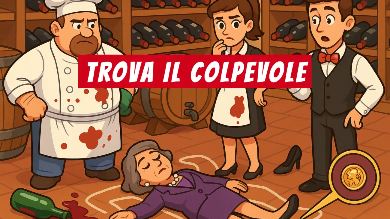 Solo i veri geni riescono a risolvere questo misterioso omicidio nella Cantina del Borgo Antico: hai il coraggio di scoprire il colpevole?"