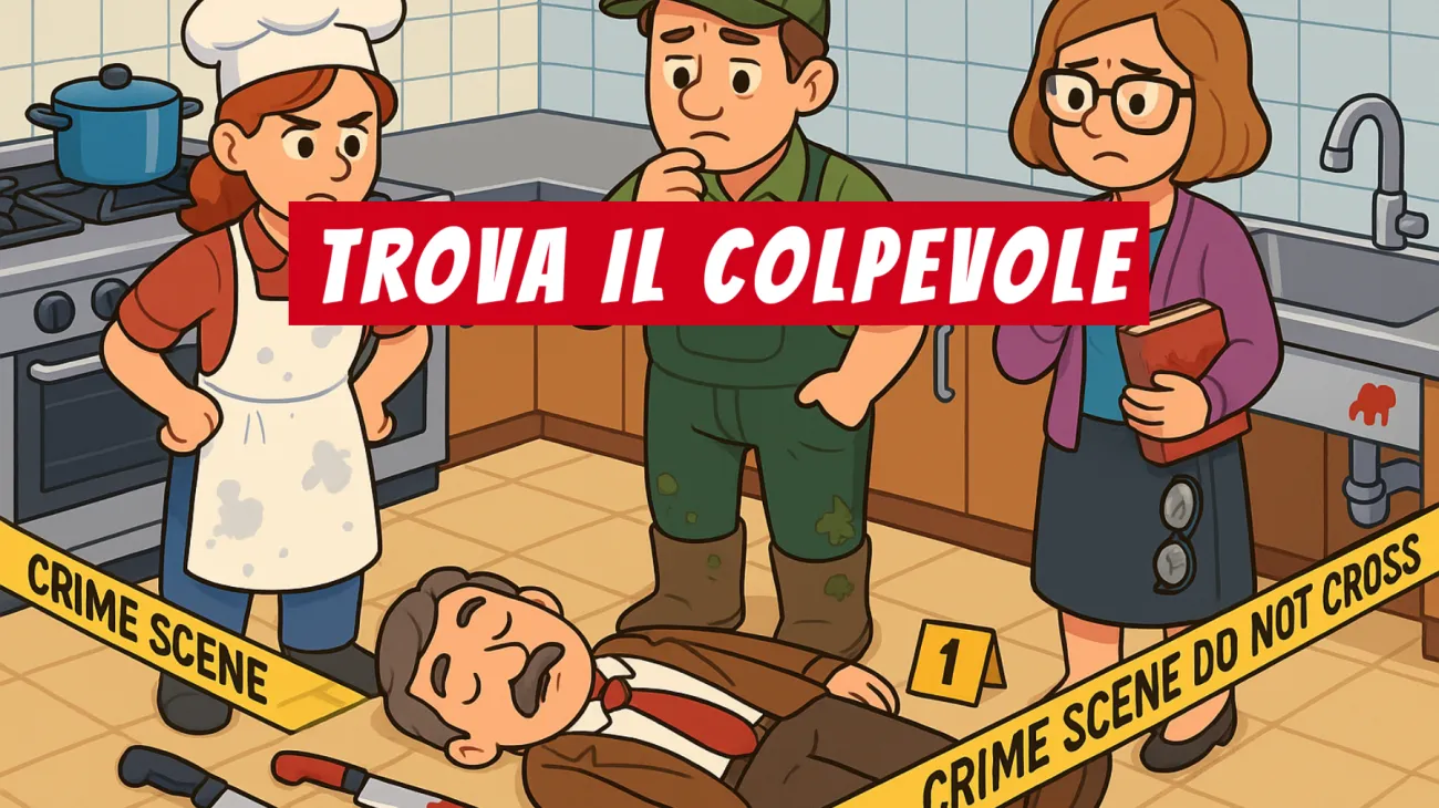 Solo il 5% delle persone riesce a risolvere questo giallo: saprai trovare il colpevole nella cucina assassina? Sfida per veri geni!"