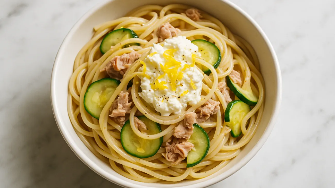 spaghetti al tonno zucchine limone"