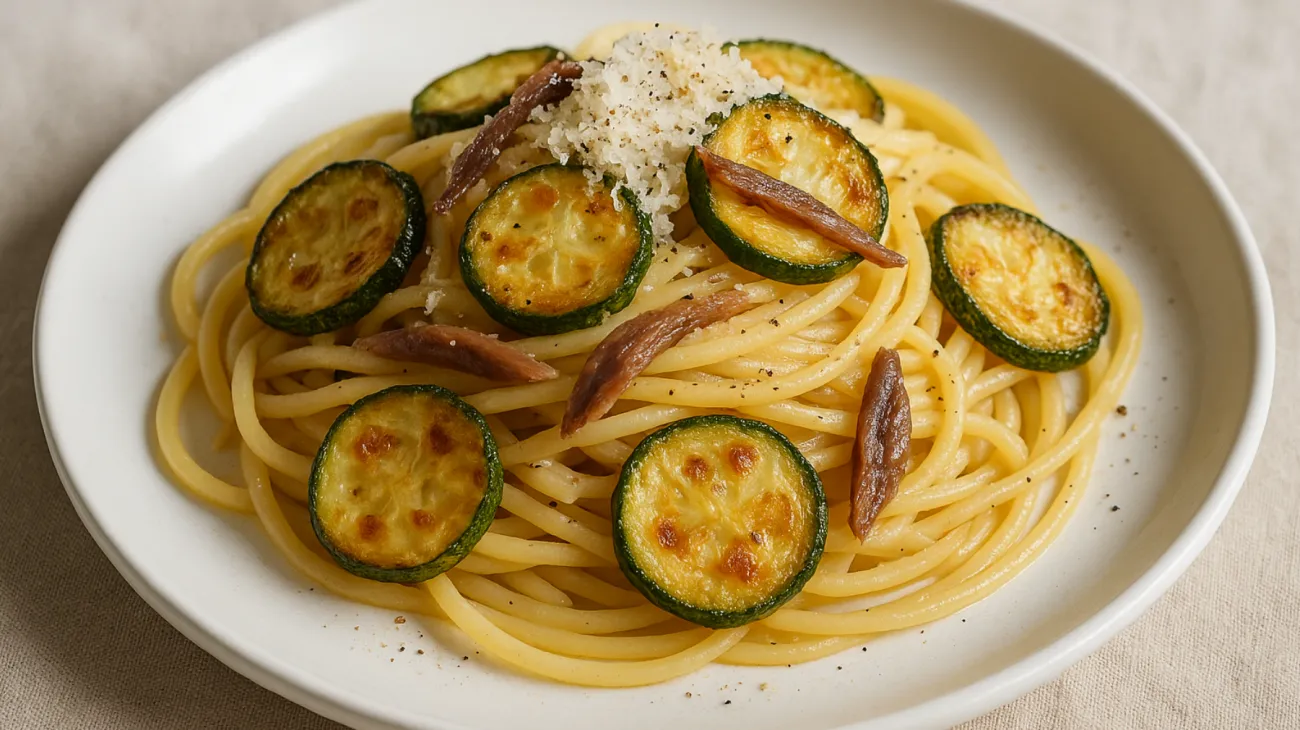 spaghetti pecorino alici"