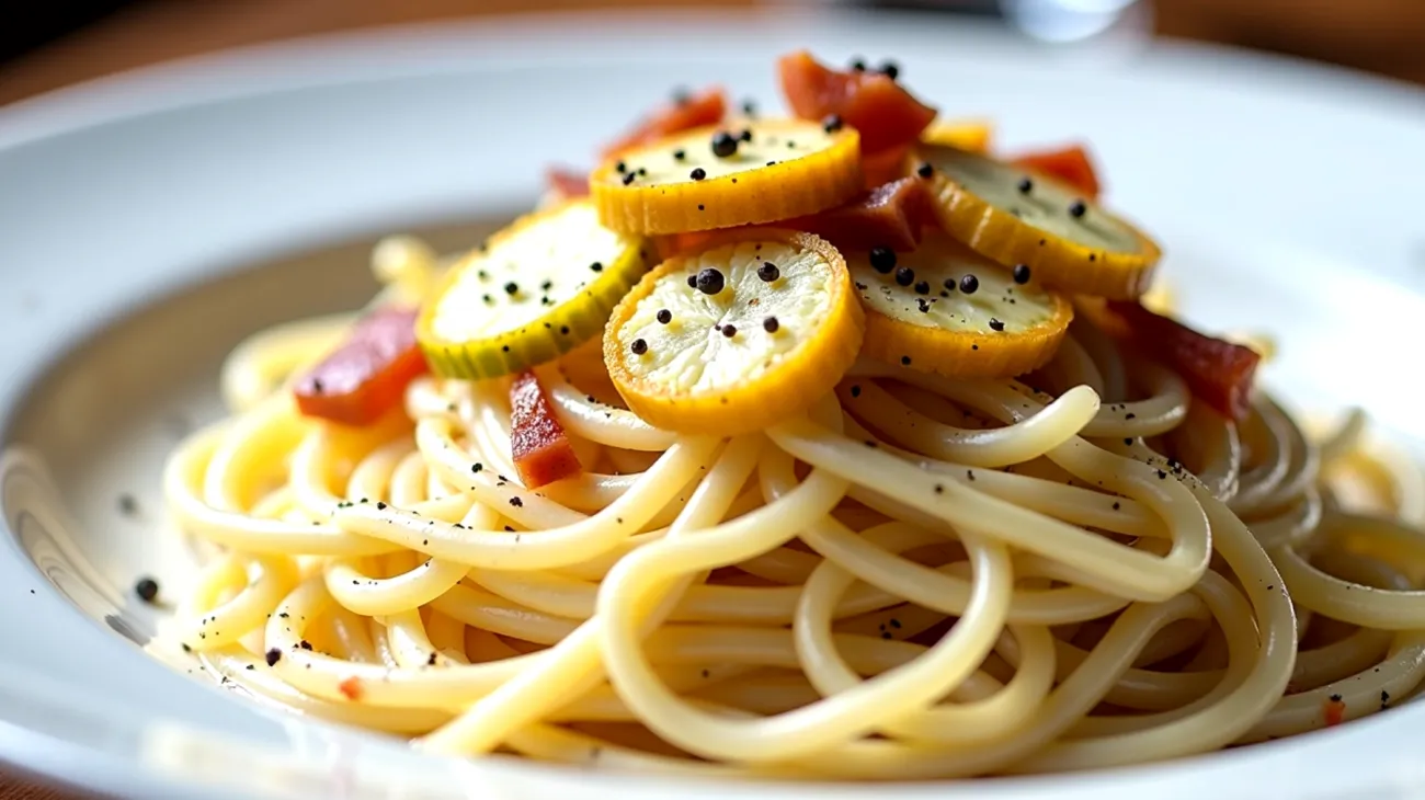 spaghetti pecorino zucchine croccanti"