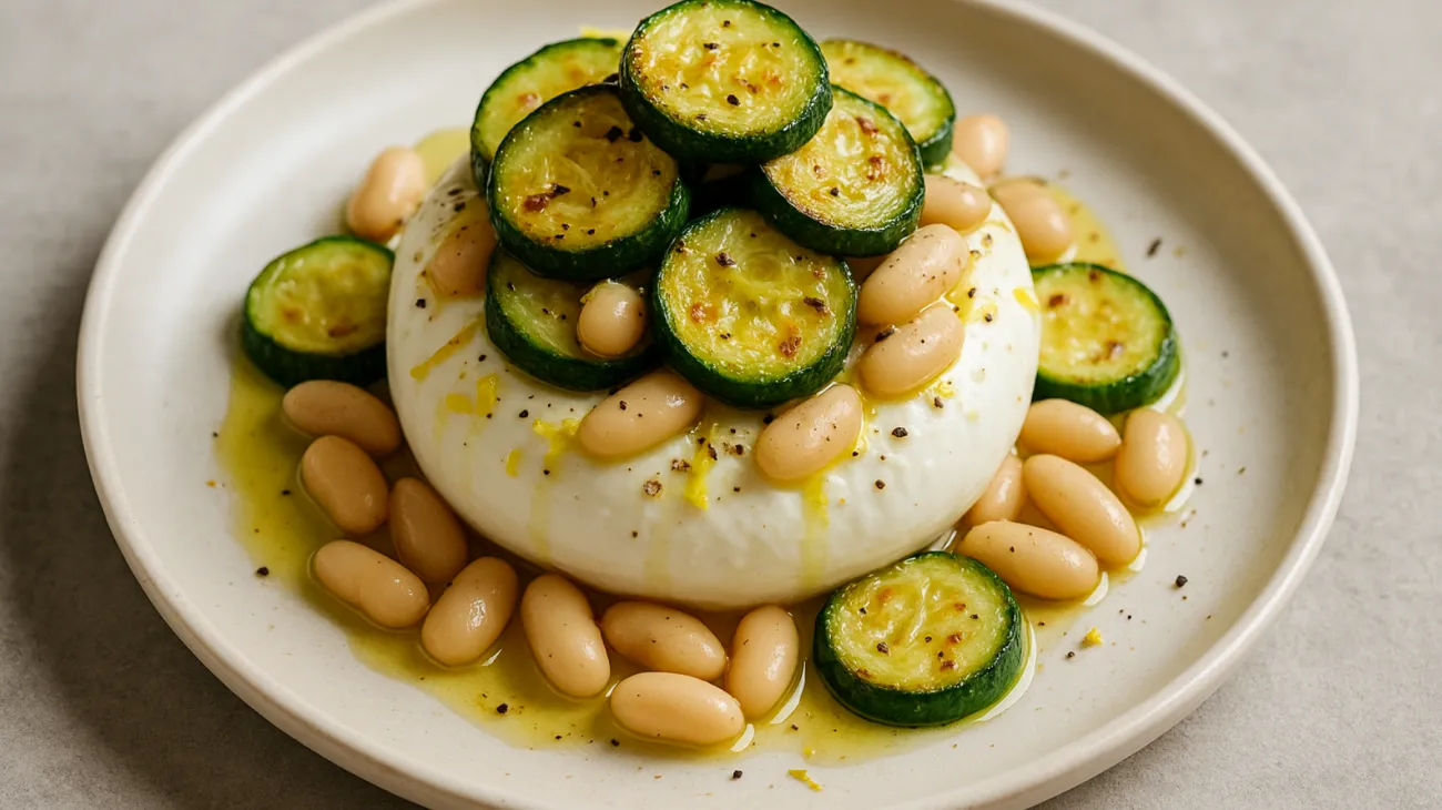 stracciatella fagioli zucchine croccanti"
